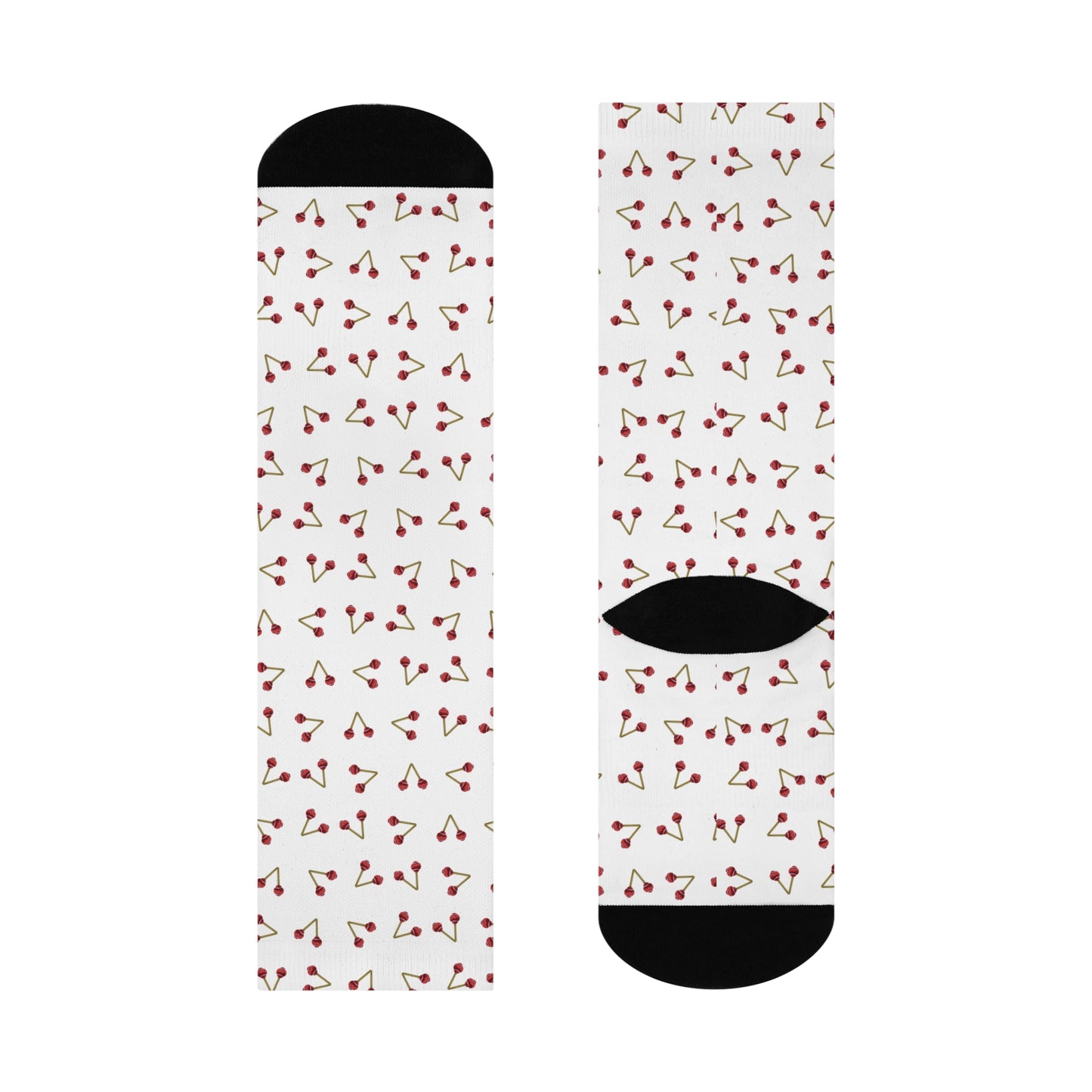 Let's Vibe™ Socks (White w/Red Mallets)