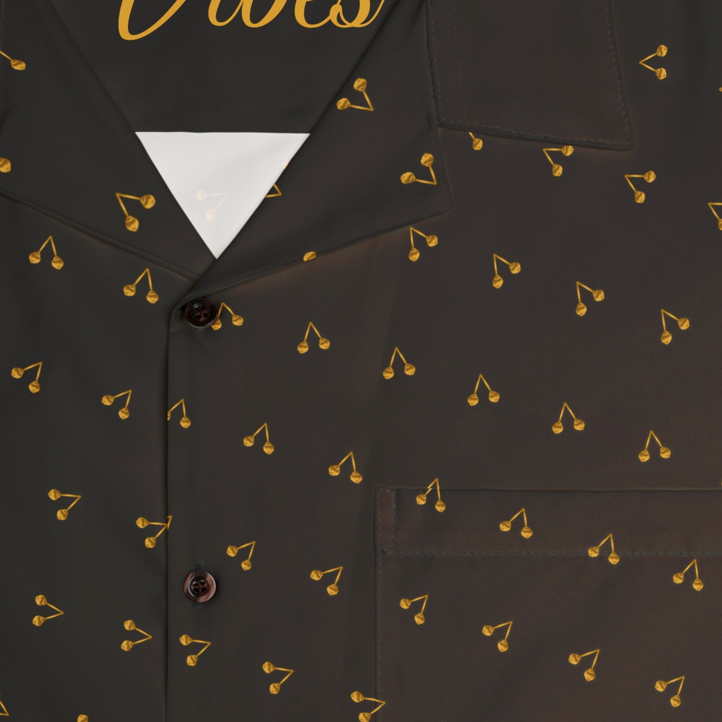 Let's Vibe™ Short-Sleeved Button-Up Shirt (Black) - Good Vibes Only Edition