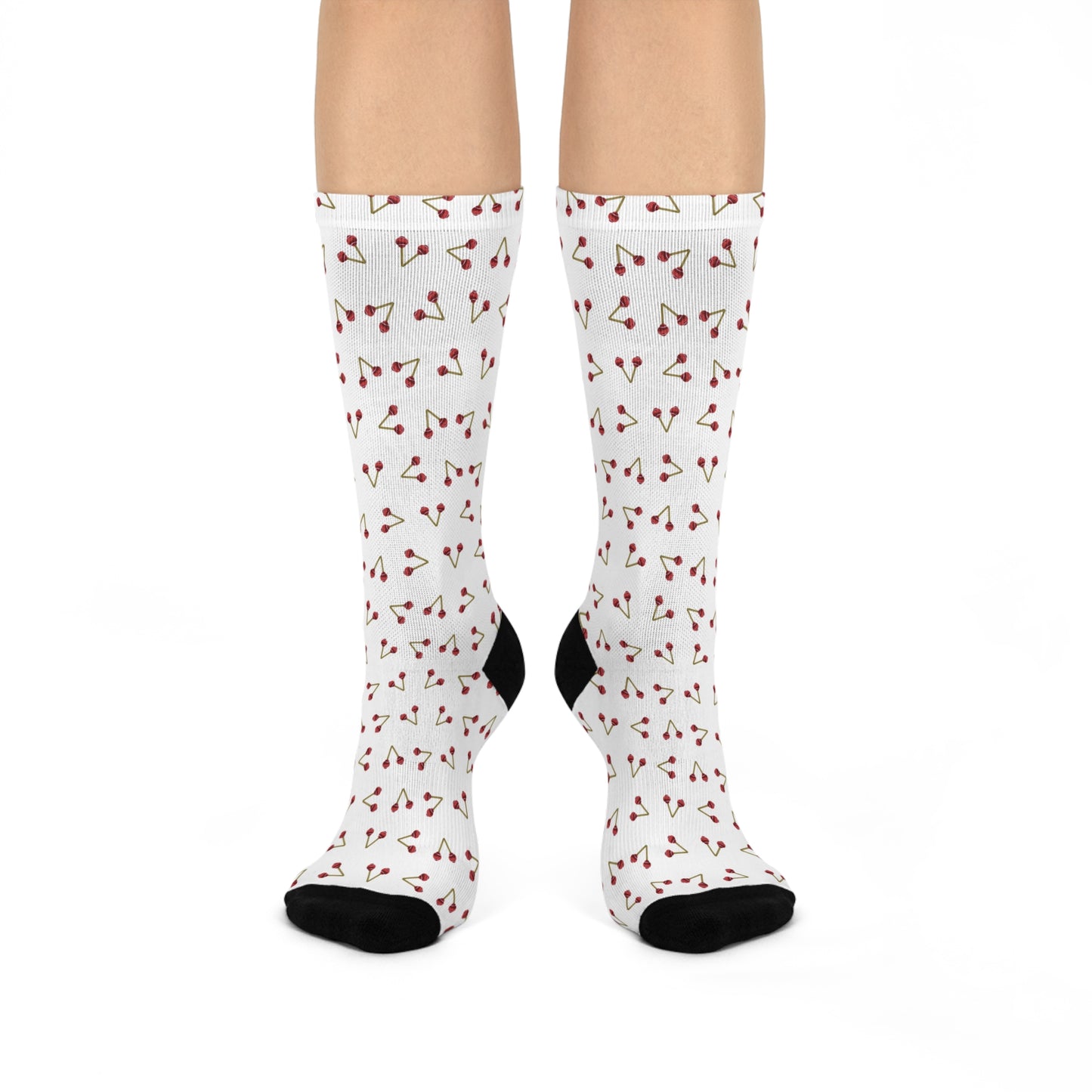Let's Vibe™ Socks (White w/Red Mallets)
