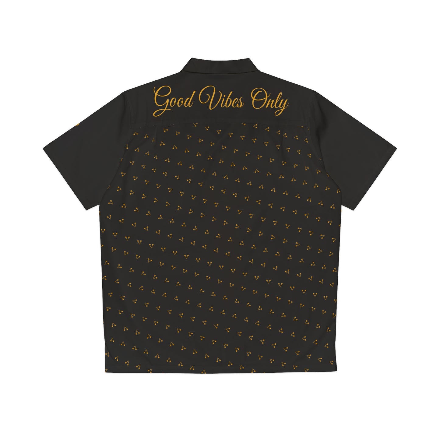 Let's Vibe™ Short-Sleeved Button-Up Shirt (Black) - Good Vibes Only Edition