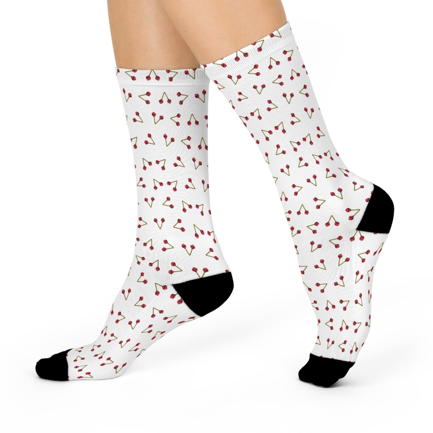 Let's Vibe™ Socks (White w/Red Mallets)