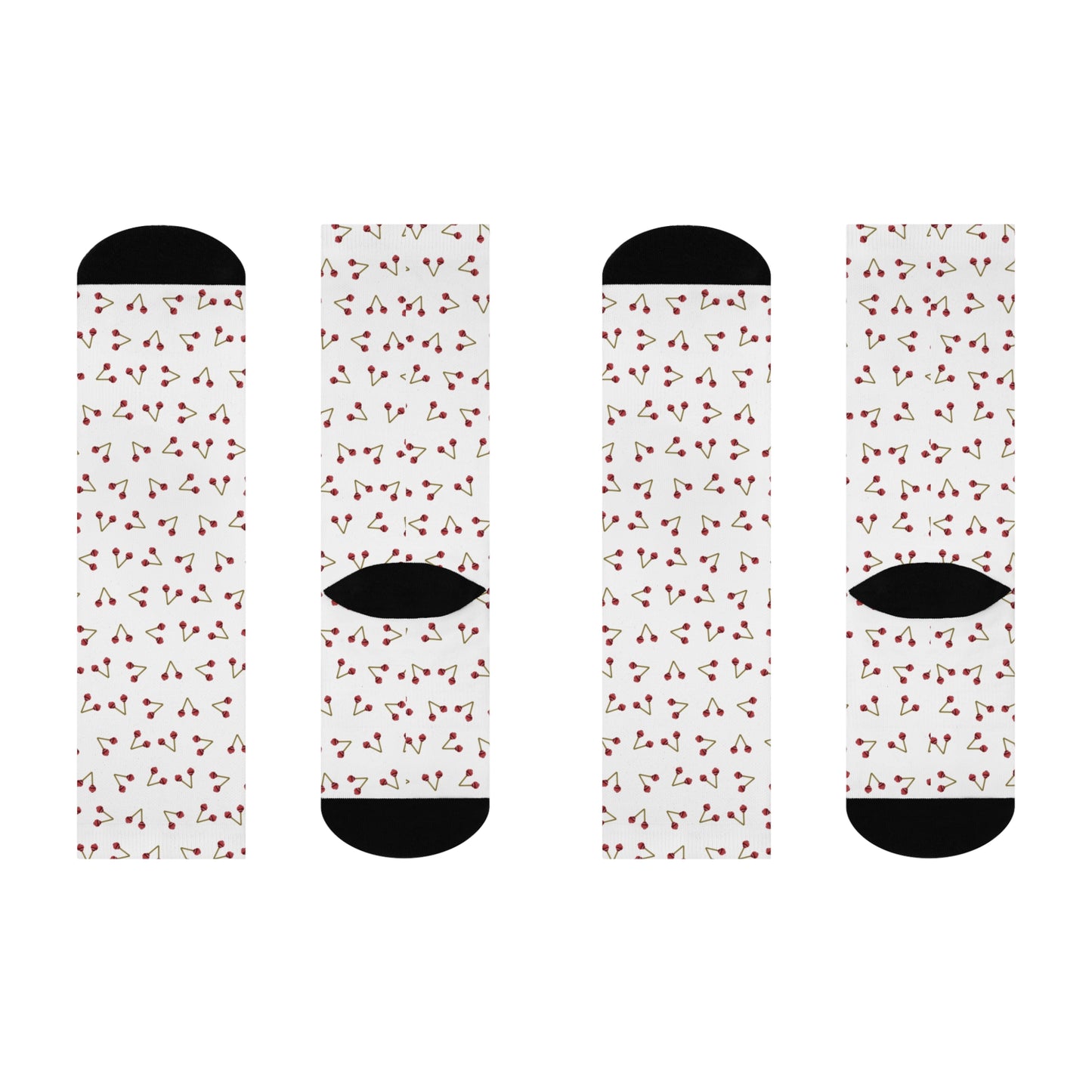 Let's Vibe™ Socks (White w/Red Mallets)