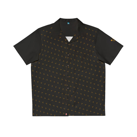 Let's Vibe™ Short-Sleeved Button-Up Shirt (Black)